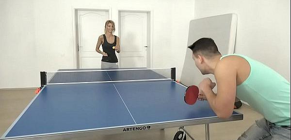  Skinny teen gets fucked on the ping pong table